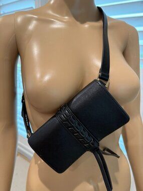 Tahari Faux Leather Belt Bag / Bum Bag - Black